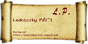 Ledniczky Pál névjegykártya